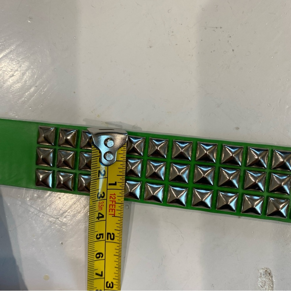 TILT Y2k Bright Green Studded Belt punk rock grunge retro Streetwear - Picture 6 of 6